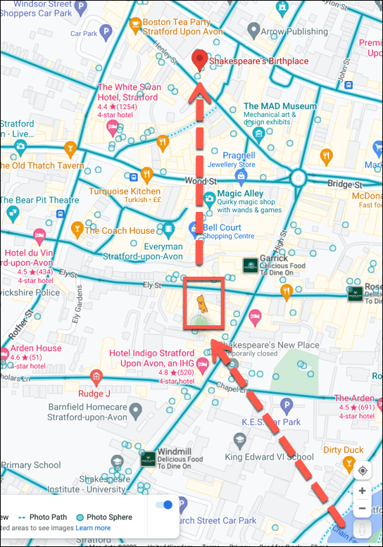 icona di visualizzazione stradale di google maps