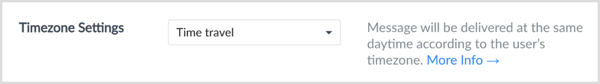 Seleziona l'opzione Time Travel per inviarlo in base al fuso orario dell'utente.