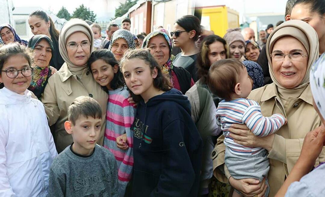 Emine Erdoğan ha incontrato le vittime del terremoto a Hatay