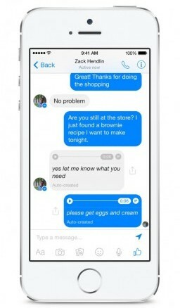 Facebook Messenger testa la funzionalità di conversione da voce a testo.