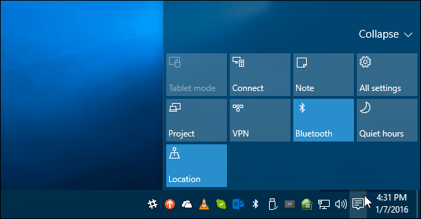 Centro operativo Windows 10
