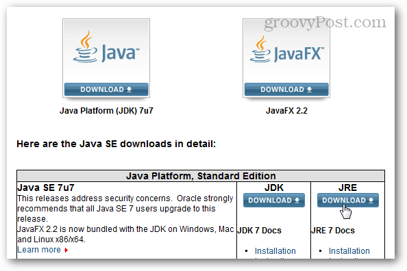 centro download Java