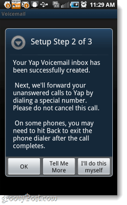 Configura Yap Voicemail passaggio 2