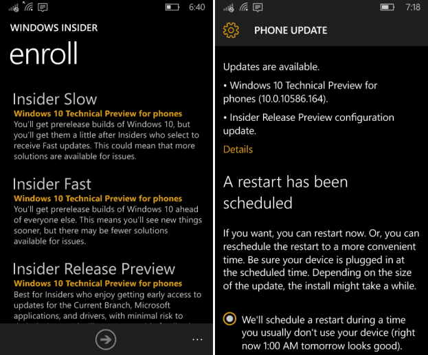 Windows 10 Mobile Build 10586.164 Rilasciato, cambia anelli per ottenerlo