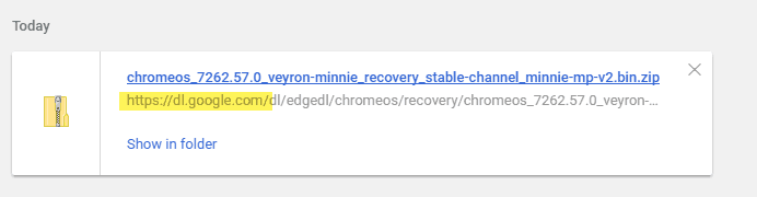 scarica i file bin delle immagini di Chrome