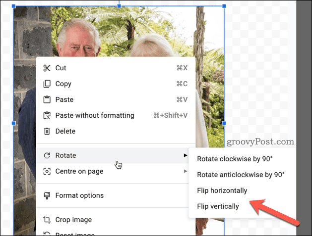Capovolgi un'immagine in Google Documenti