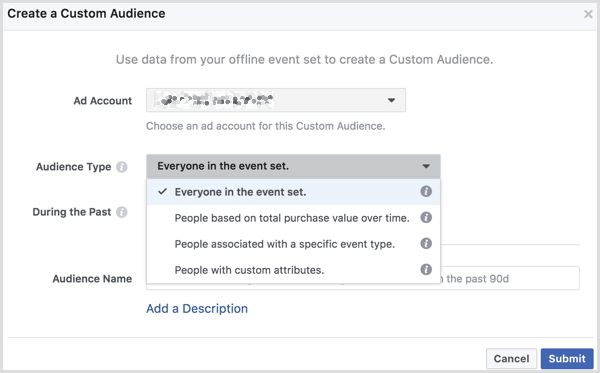 Facebook crea un pubblico personalizzato dall'evento offline