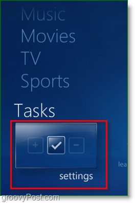 Windows 7 Media Center: fai clic su attività> <noscript> <img style =