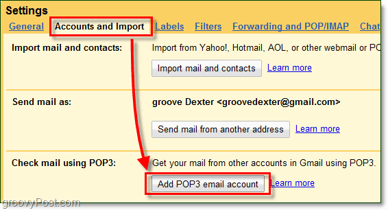 importa e-mail esterne di terze parti in Gmail senza inoltrarle