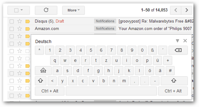 tastiera su schermo gmail