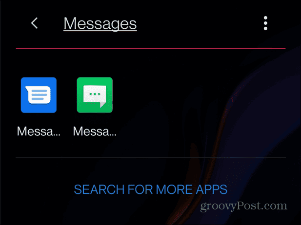 apri l'app dei messaggi