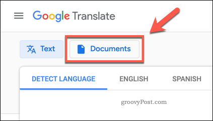 Il pulsante Google Translate Documents