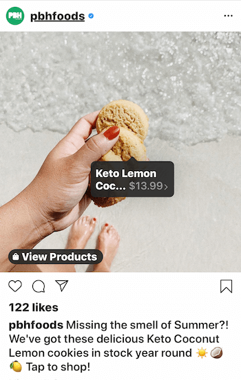 esempio di post aziendale di Instagram con un forte invito all'azione