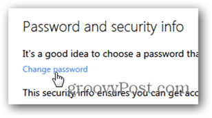 cambia password outlook.com - fai clic su cambia password
