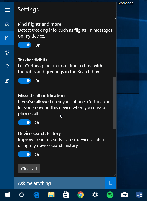Miglioramenti di Cortana