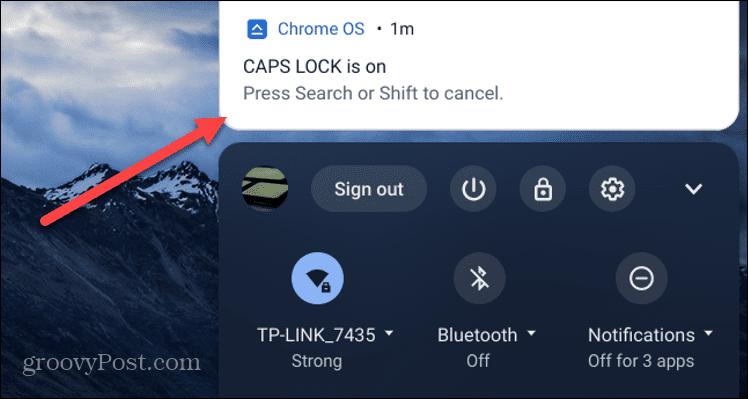 Chromebook abilitato Caps Lock
