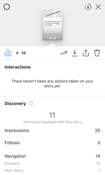 Visualizza i dati sul ROI delle storie di Instagram, passaggio 9.