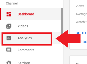 Strategia di social media marketing; Screenshot del passaggio 2 per accedere a YouTube Analytics.