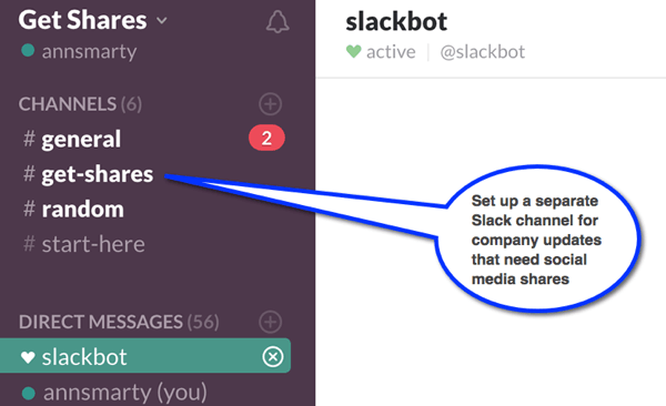 Slack ti consente di creare canali in modo da poter organizzare conversazioni per diversi gruppi di dipendenti.