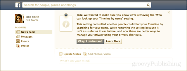 Facebook rimuove l'opzione di privacy per nascondere il profilo dalla ricerca