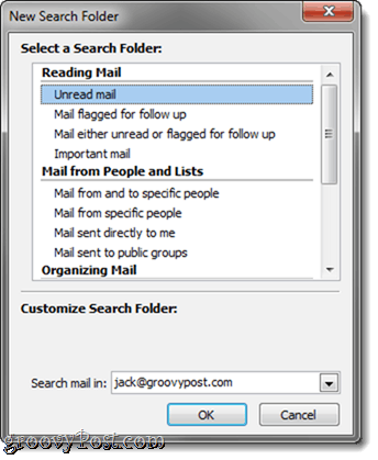 Cartelle di ricerca di Outlook 2010