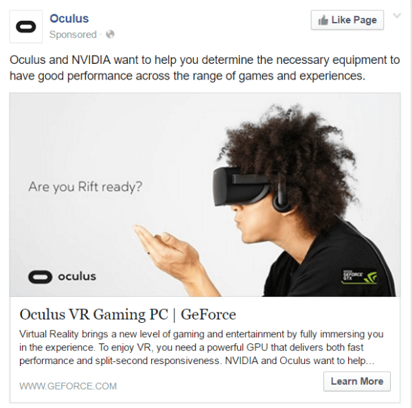 lancio del prodotto oculus