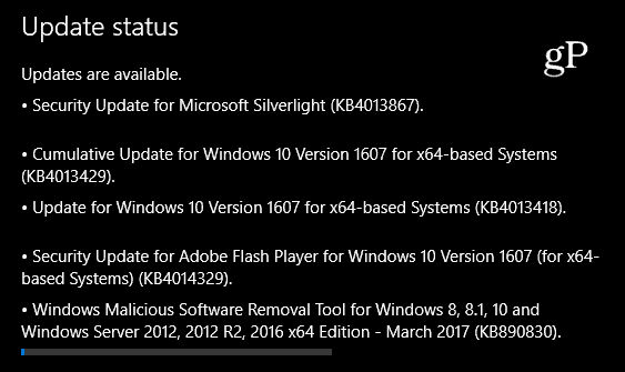 Aggiornamento cumulativo per Windows 10 KB4013429 disponibile ora