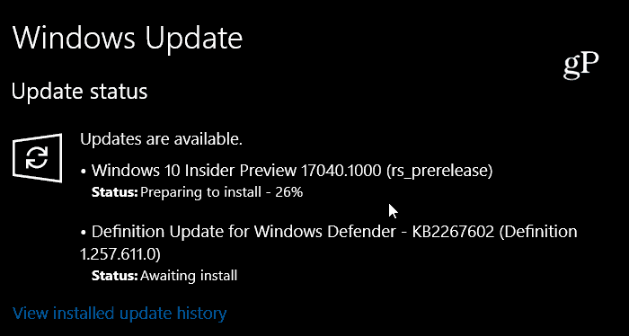 Windows 10 Redstone 4 Anteprima Build 17040