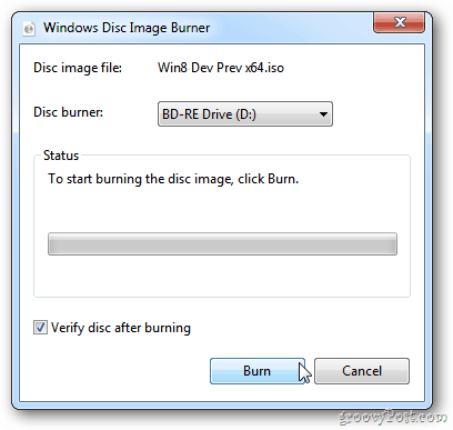 Masterizzatore di immagini disco Windows