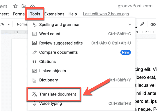 Traduci un documento in Google Documenti
