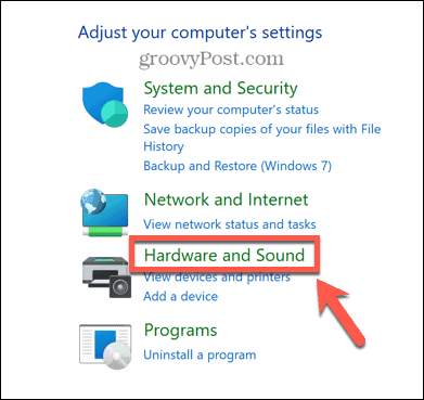 hardware e suono di Windows