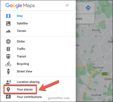 Opzione Google Maps I tuoi luoghi