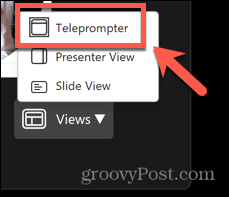 visualizzazione teleprompter powerpoint