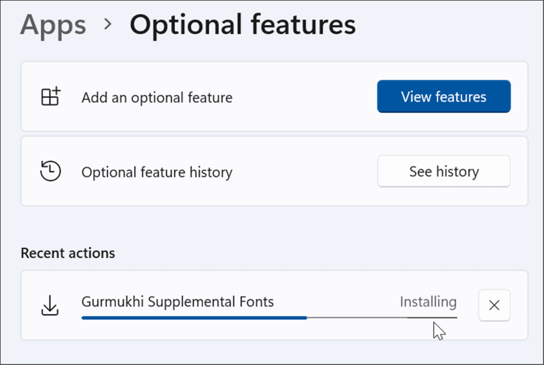 installazione di funzionalità opzionali Windows 11