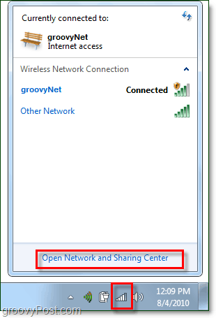 gestire le reti dalla barra delle applicazioni di Windows 7