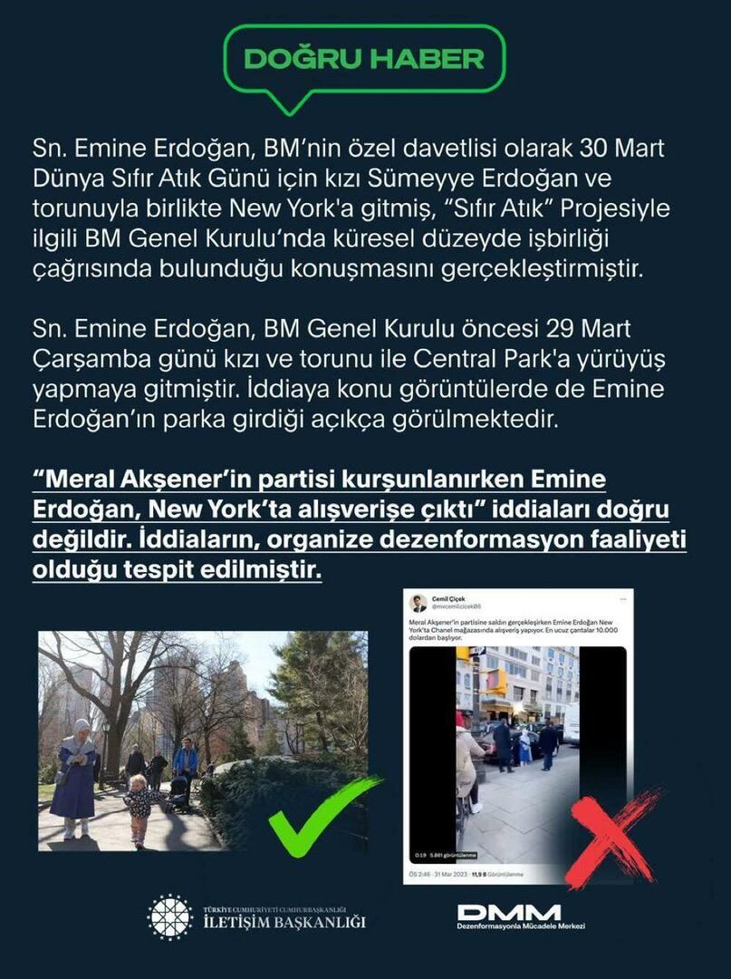 Operazione di percezione sporca tramite Emine Erdogan 