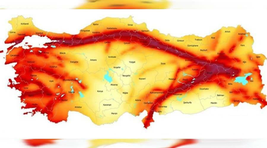 Mappa dei terremoti di Turkiye