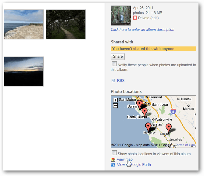 Come visualizzare le foto con geotag