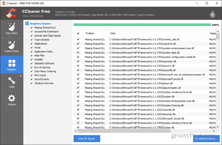 pulizia del registro ccleaner