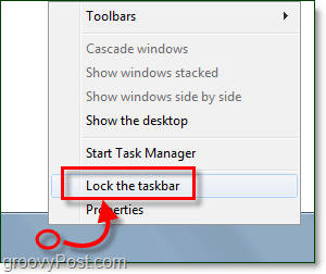 bloccare la barra delle applicazioni in Windows 7