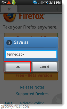 fennec.apk firefox beta 4 programma di installazione Android