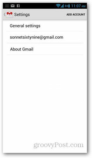 Gmail Android Aggiungi account
