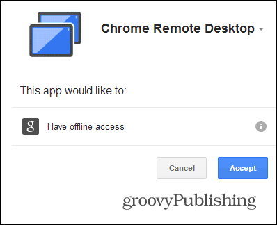 Autorizza Chrome Remote Desktop PC