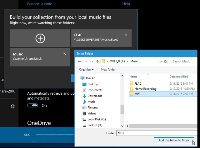 Suggerimento per Windows 10: aggiungi la tua raccolta musicale a Groove Music