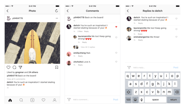 Instagram distribuirà commenti in thread su iOS e Android nelle prossime settimane.