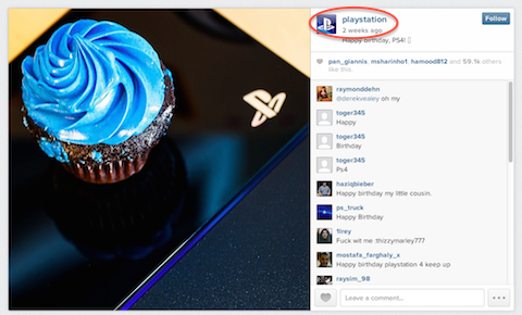 post di instagram per playstation