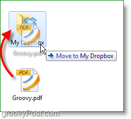 Schermata di Dropbox: trascina e rilascia i file per eseguirne il backup online