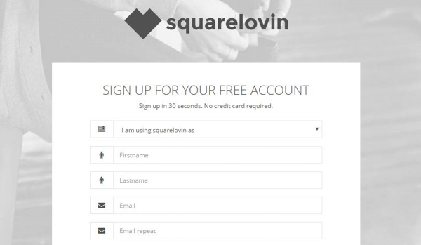 Registrati per un account Squarelovin gratuito.