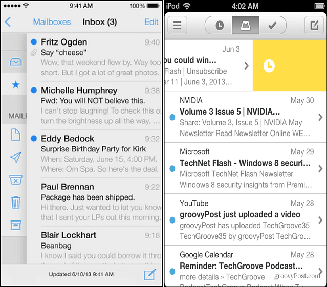 Mail iOS 7 e app Mailbox