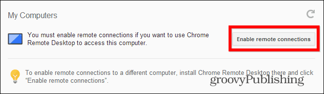 Chrome Remote Desktop PC inizia
